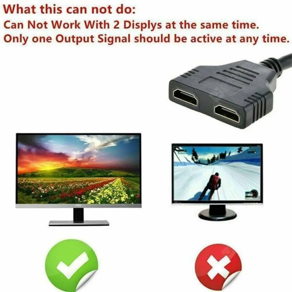 HD 4K HDMI Splitter Dual Port 1 in 2 Out Cable Male To Female HDTV Adapter For Laptop TV Box Monitor HDMI-Compatible Splitter - view 4