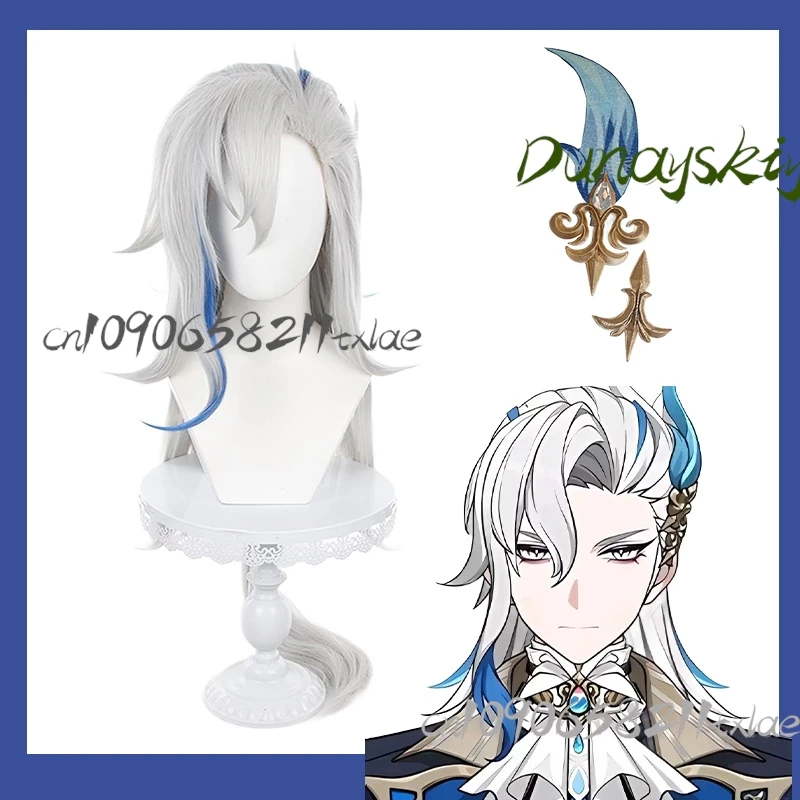 

Genshin Impact Neuvillette Cosplay Wig Premium Heat-Resistant Synthetic Hair Gradient HighlightsFull Wig Set Halloween2025 New