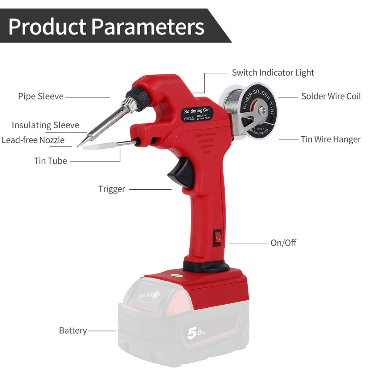 Hot Cordless Electric Soldering Iron Kit Portable Automatically Send Tin Welding Gun Repair Power Tool For Milwaukee Battery