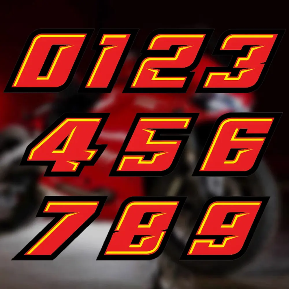 

1PC 0123456789 Motorcycle Number Stickers for Motorbike Fuel Tank Side Panels DIY Scooter Fairing Racing Helmet Vinyl Decals