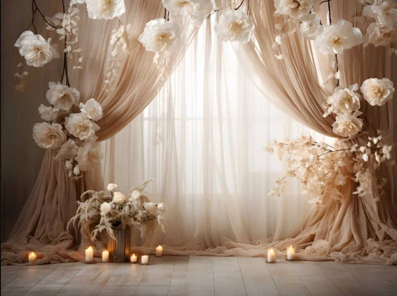 Фотофон винтажная комната окно занавеска цветы Взрослый день рождения Беременные портрет Фотостудия