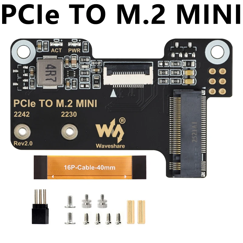 Raspberry Pi5 PCIe TO M.2 MINI Support Gen2 and Gen3 SSD Compatible 2230 2242 Raspberry Pi 5 NVMe HAT