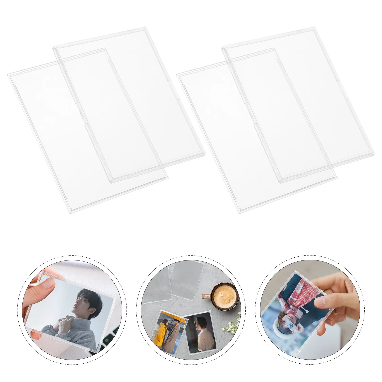 

10Pcs Acrylic Card Holder Clear Card Case for Game Trading Sports Cards Protection Reusable Display Stand Organizer