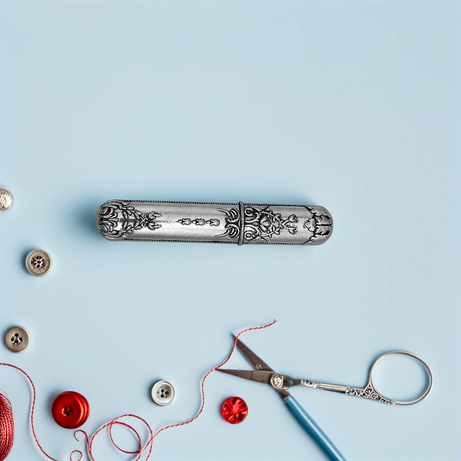 

Sewing Needle Storage Box Vintage Style Metal Organizer For Hand Embroidery Needles Small Craft Supplies Portable Sewing Tool
