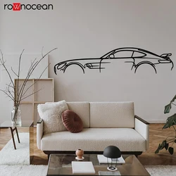 Classic Silhouette Wall Art, Gift For Car Lovers, Car Gifts For Him, Personalized, Fathers Day Gift wall murals S650