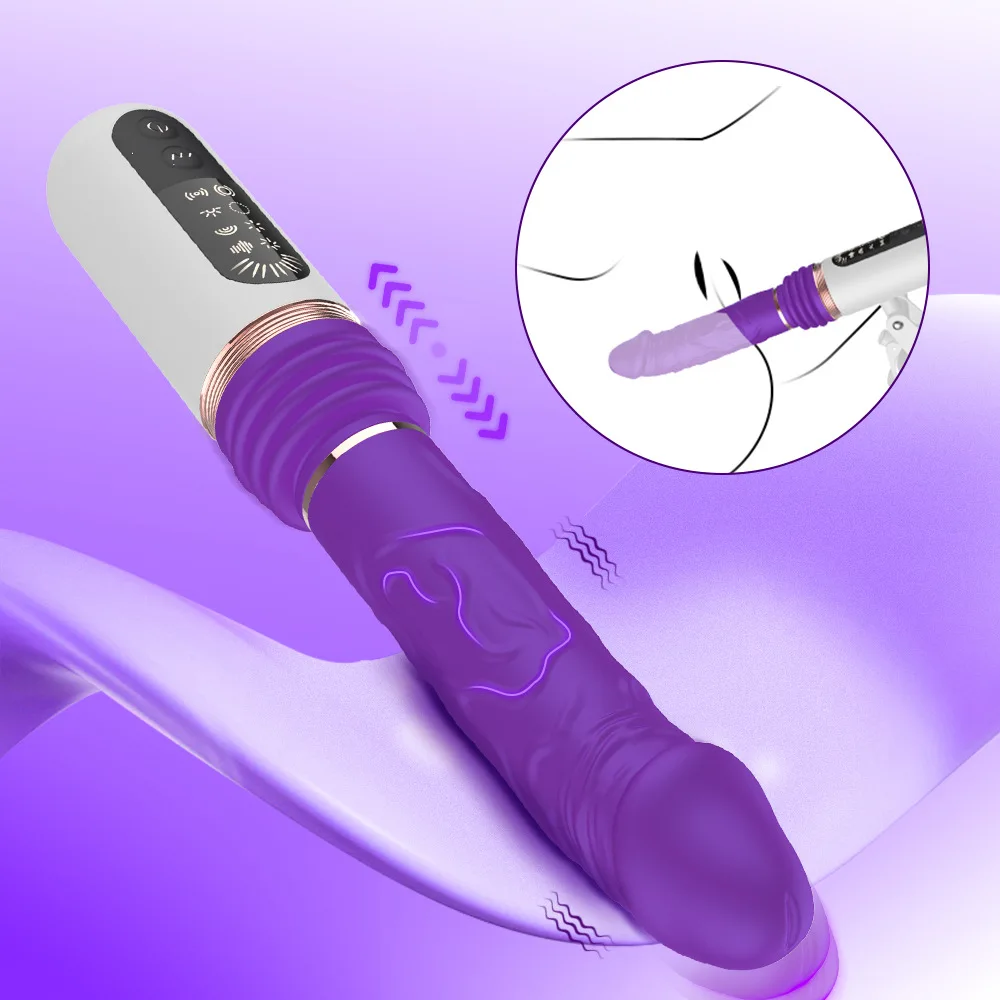 Dildo Vibrator Strong Suction Cup Thrusting Vagina Anal Stimulators Female Masturbator Clitoral Orgasm Automatic Modes Insertion