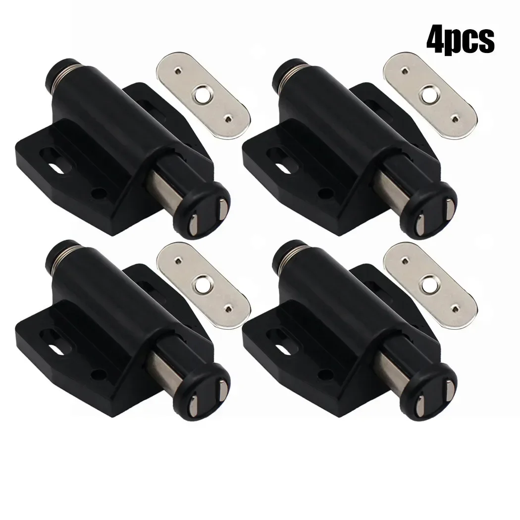 Single Magnetic Latch Touch Latch 4Pcs Bathroom Black/beige Cabinet Doors Cupboard Doors For Wardrobes Pressure