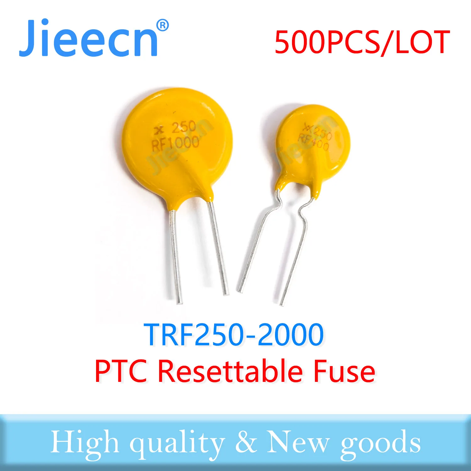 

Jieecn 500PCS TRF250-2000 250V 2A RF2000 JK250-2000U Resettable Fuse PTC DIP Chinese