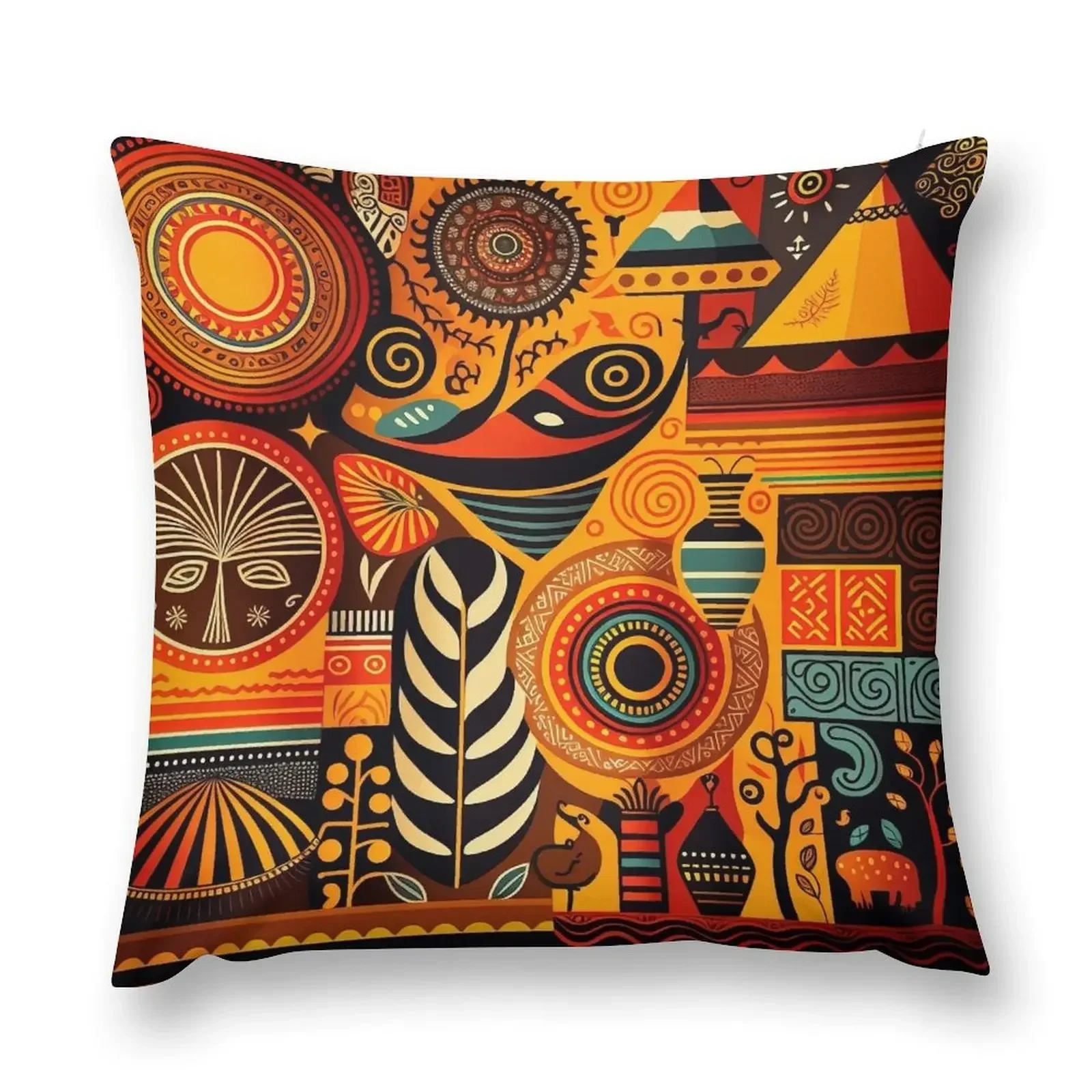 African motifs in vibrant colours, beauty and fashion (2) Throw Pillow Cushion Covers For Living Room ornamental pillows pillow