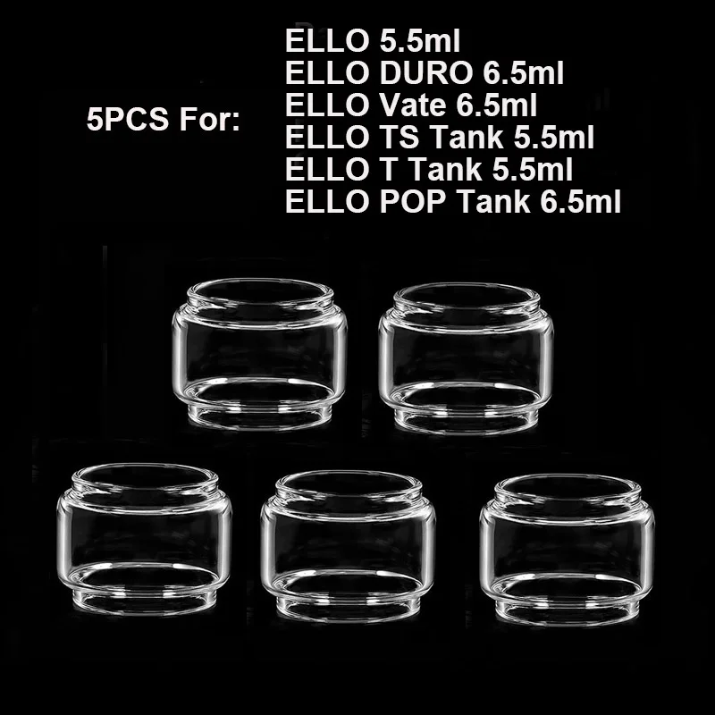 Tanque de vidrio de burbujas de 5 piezas para Eleaf ELLO, recipiente de vidrio POP de 5,5 ml, para ELLO DURO ELLO, TS ELLO T, 5,5 ml