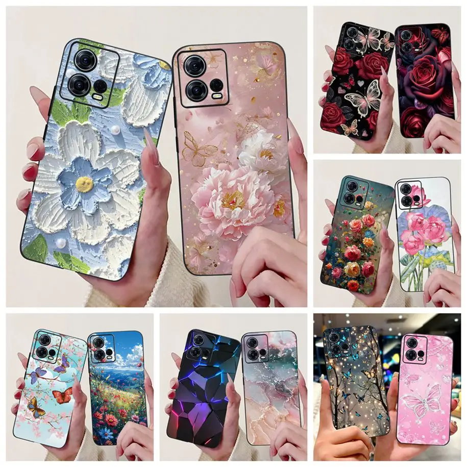For Motorola Edge 30 Fusion Case XT2243-1 Cover Popular Flower Marble Soft Silicone Phone Shell For Moto S30 Pro Protective Case