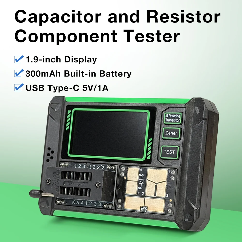 LCR-AR1 Multifunction Transistor Tester Component Analyzer Auto Identification Diode MOSFET IGBT SCR Zener LCR Meter