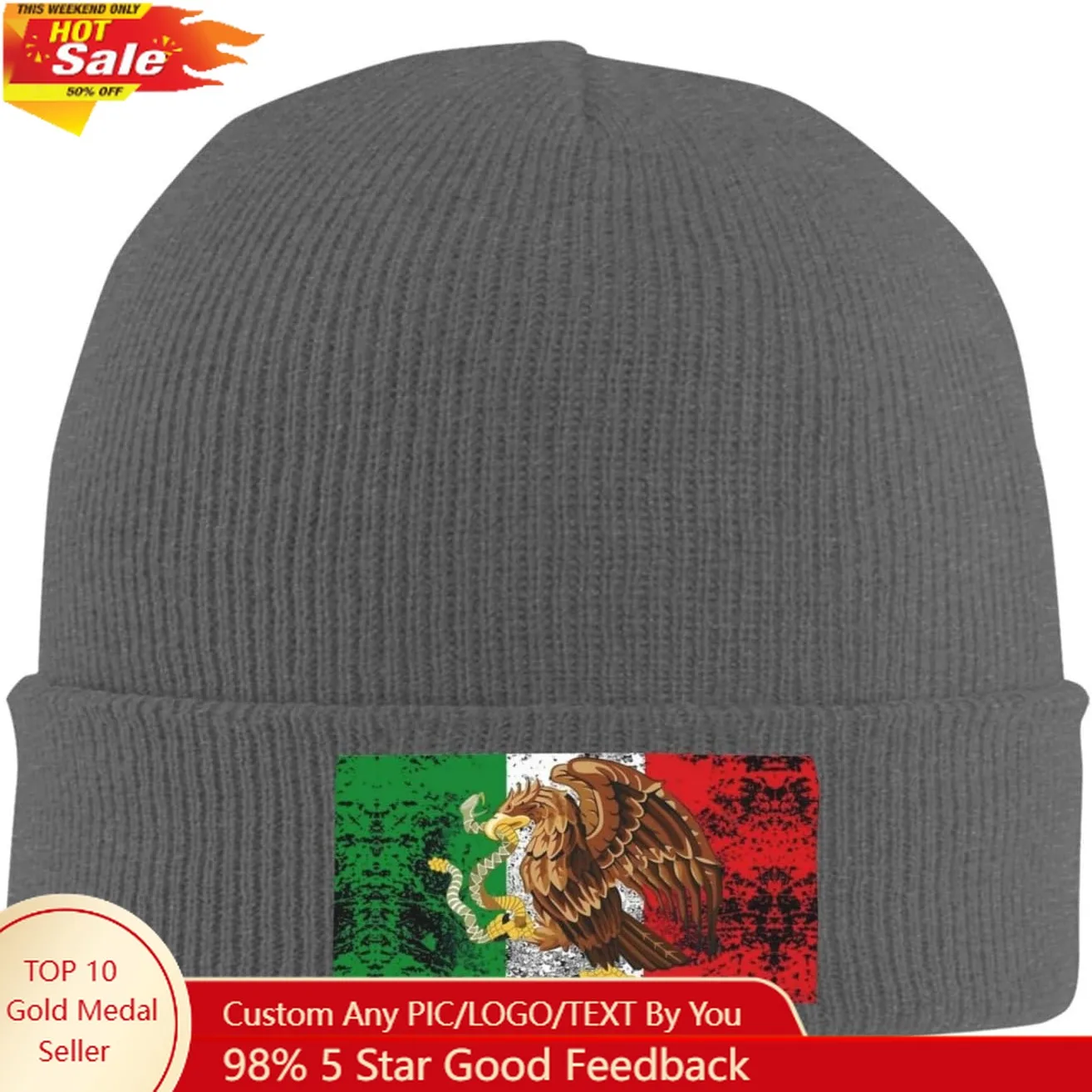 Cute Flag Beanie Hats for Women Men Soft Stretchy Ski Beanie Cap Patriotic Winter Warm Knit Hats