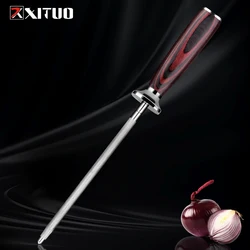 XITUO Honing Steel for All Kitchen Knives Daily Sharpening Maintenance Pakkawood Handle 8inch Sharpening Rod Knife Fast sharp