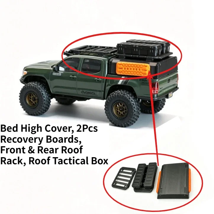 Custom Simulation apperence Parts Set For 1/30 RC Crawler Axial SCX30 Bed High Recovery Boards Front Rear Roof Rack Accessories