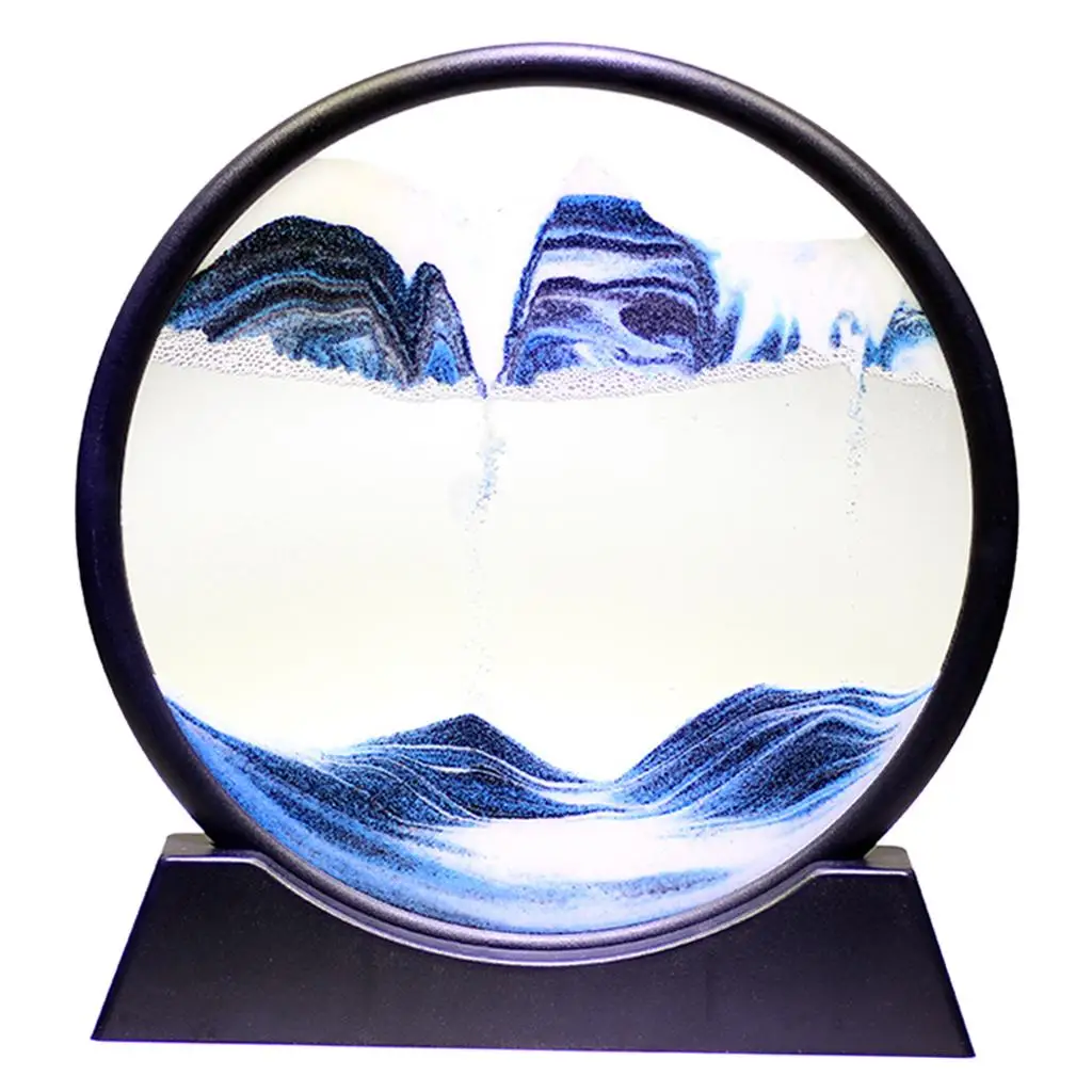 Moving Sands Art Picture Quicksand Painting Flowing Sand Hourglass Scenery Round