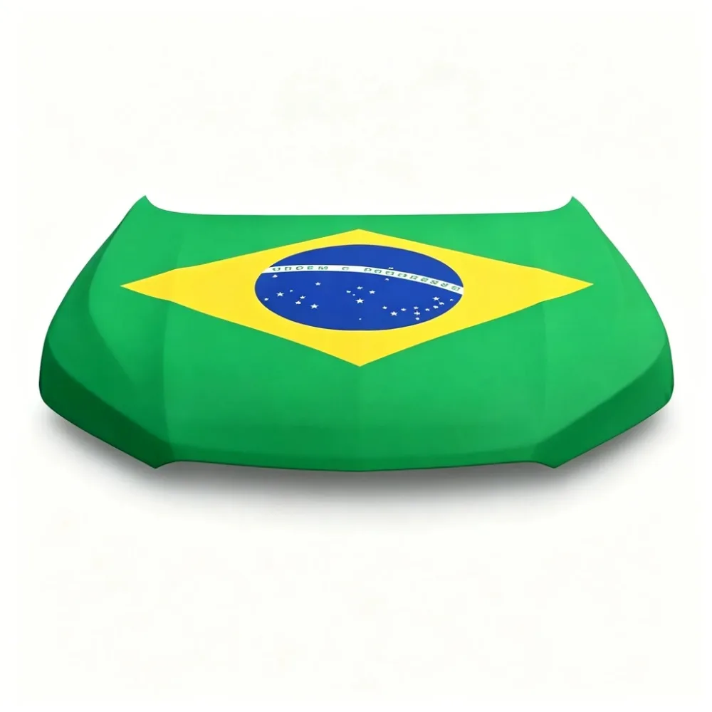 115x155cm 3.8x4.9ft Brazil National Emblem Flag Car Engine Hood Cover National Flag Fabrics For Pickup Truck SUV For Decoration