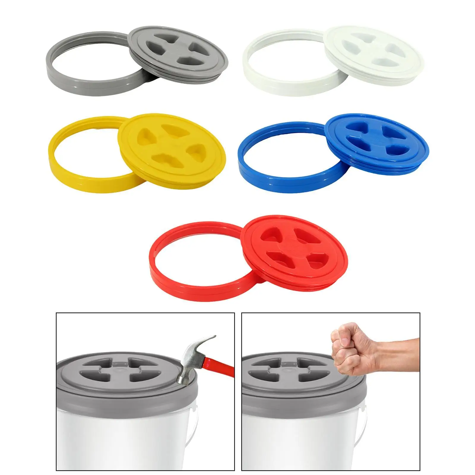 Bucket Top Lid Heavy Duty Removable Versatile Easy to Push Leak Proof Seal Lid for Car Wash Wash Detailing Building Workers