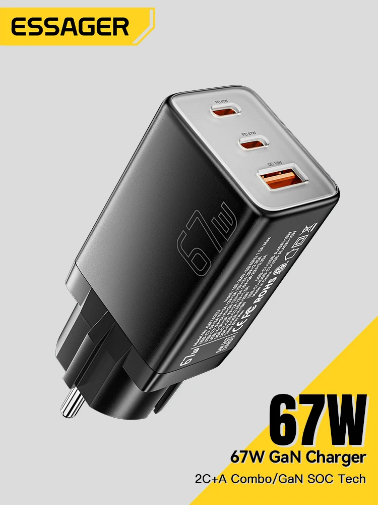 Essager 67W GaN USB-C 충전기 PD 3.0 QC 3.0 iPhone 16 ... - 5