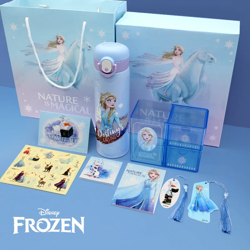 

8 Piece Authentic Disney Frozen Children's Stationery Set Gift Box Student Holiday Gift Set Box School Supplies Opening Gift