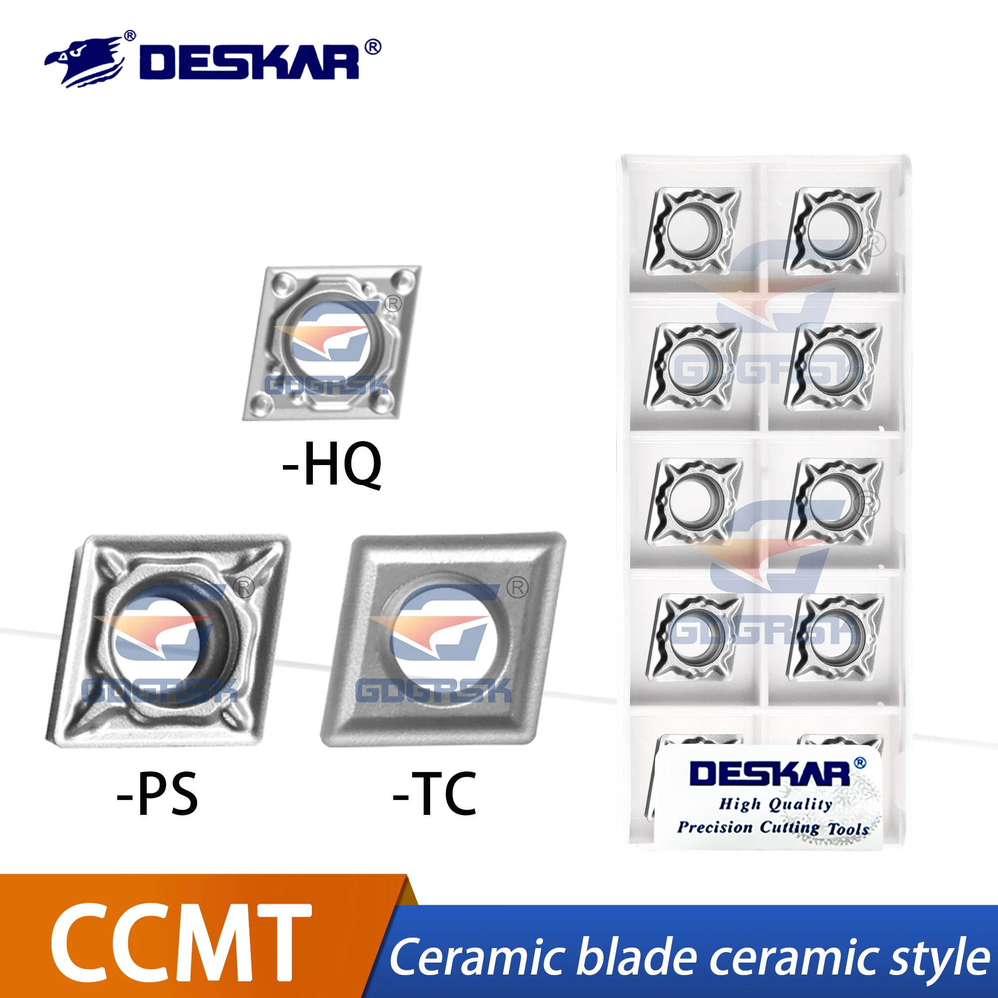 

DESKAR 100% оригинальные керамические лезвия для токарных станков с внутренним отверстием с числовым управлением CCMT060204 CCMT09T304-FG MT PS TC HQ LF90 режущие инструменты