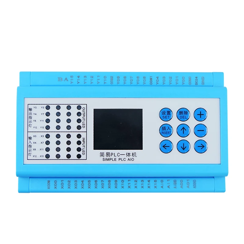 

16-in 16-out Relay Output PLC RS 485 communication with 2 channel analog Input Output 0-20mA or 0-10V for HMI