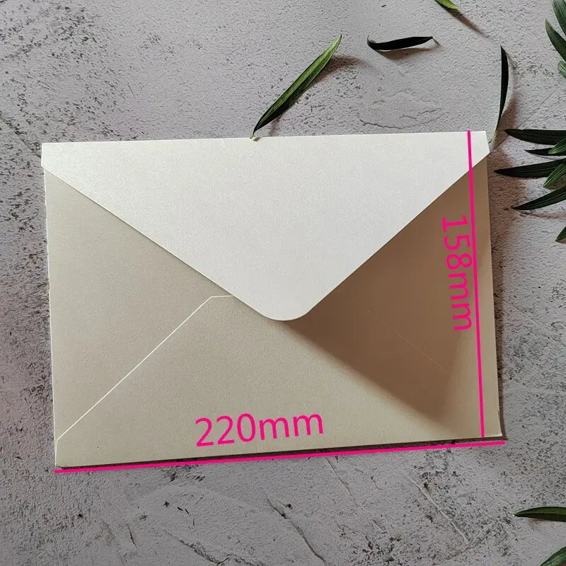 Custom Western V-Flap Envelopes for A5 Invitation Cards, Thick Iridescent Paper or Matte Paper for Choice, 50Pcs