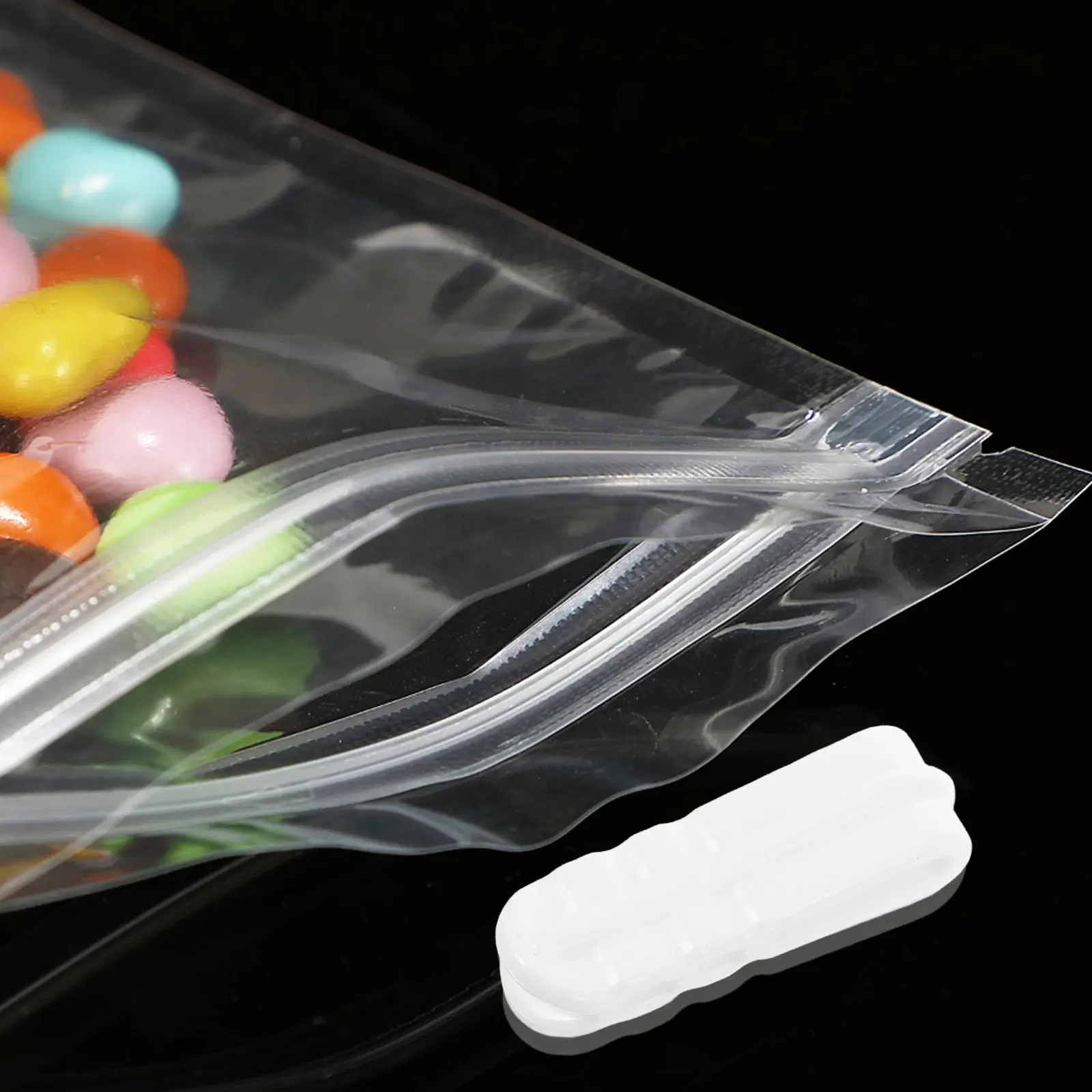 10Pcs Vacuum Bag Clips Plastic Sealer Air-Tight Seal for Food Storage Vegetables Snacks Fruits Meat Seafood Sandwich