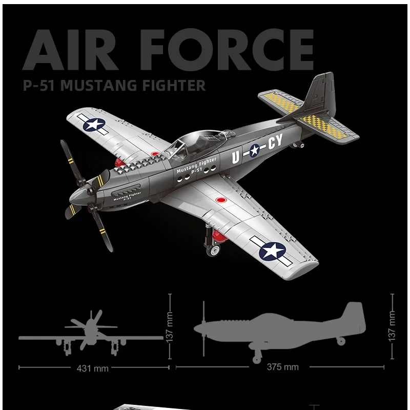 Assembled Building Blocks Air Force Reconnaissance Airplane Model Medium Transport Toy Airplane Model Kids Building Block Toy