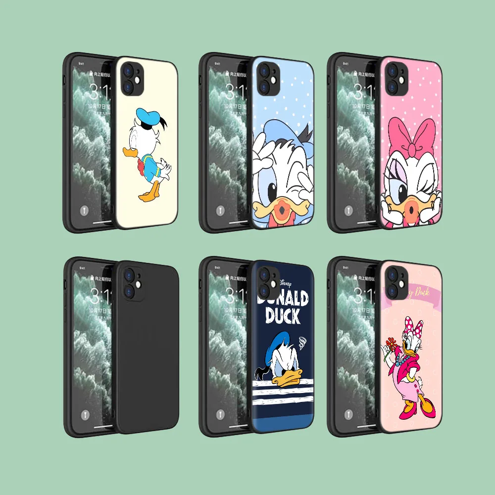 Black Protective Case for Samsung Galaxy A01 A11 M15 M55 A21S A31 A41 A51 A71 M11 M31 M51 Donald Daisy Duck