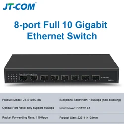 10G SFP+ Ethernet Switch 8-Port 10000Mbps Desktop Unmanaged Network Switch Optical SFP+ Plug And Play for Home Lab Unmanaged