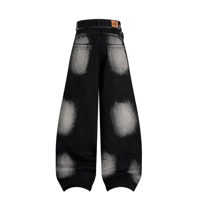 HKSH Spring Autumn Winter Men Tide Avant-Garde High Street Jeans Women Niche Wide Leg Denim Pants Chic Ins Retro Fashion HK18528