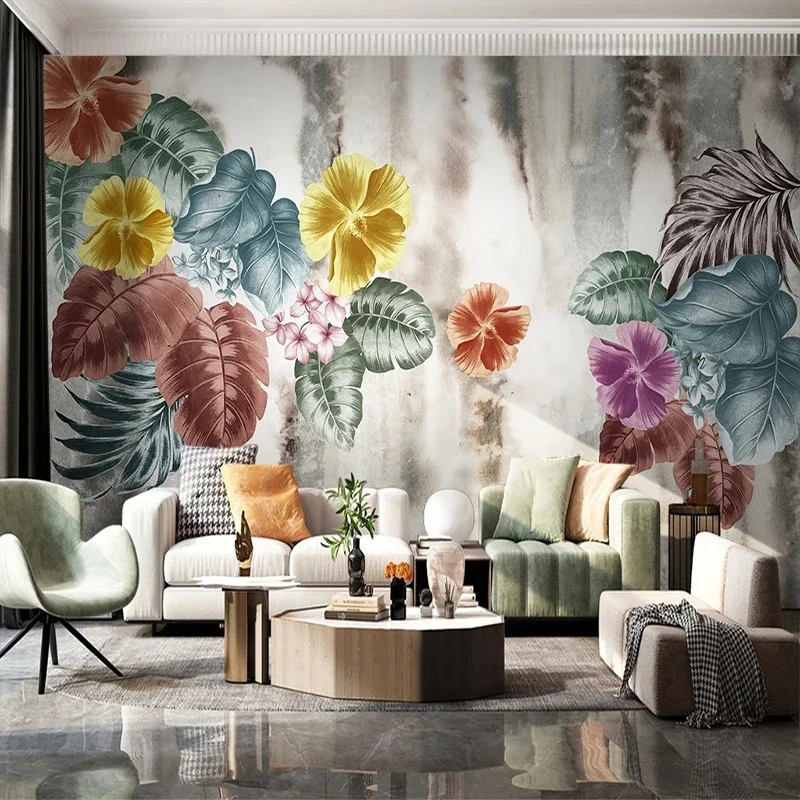 

Custom 3D Wall Mural Wallpaper Hand Painted Watercolor Botanical Flowers Photo Paper For Living Room Bedroom Papel De Parede