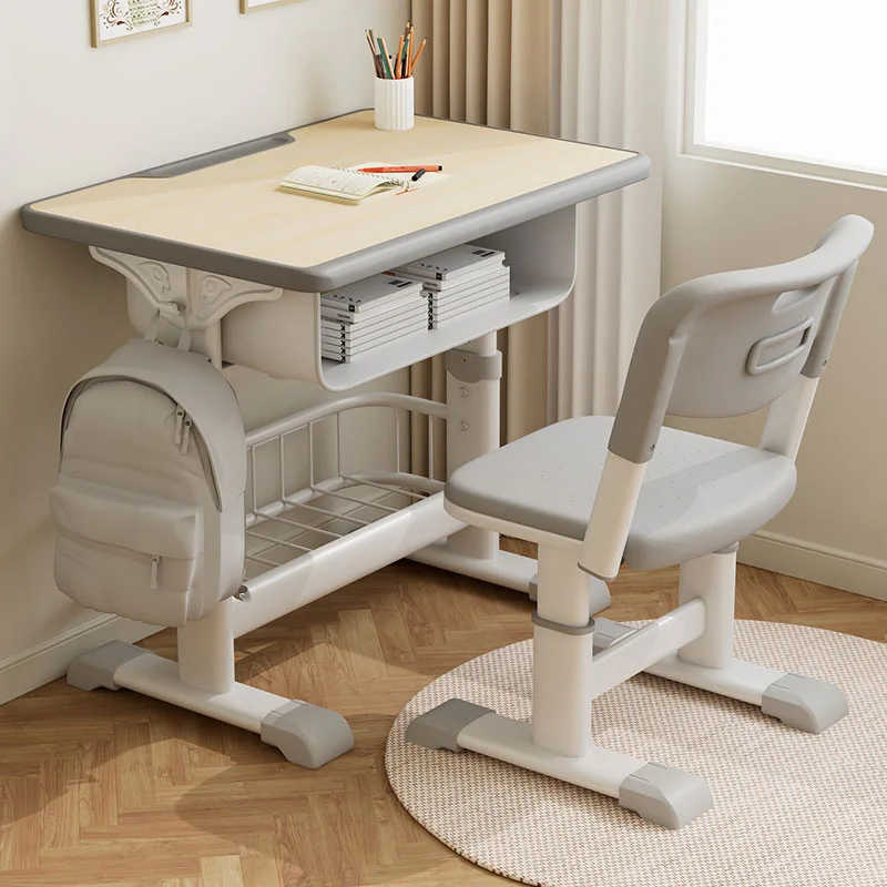Adjustable Kids Study Desk and Chair Set - Minimalist Writing Table for Primary Students, Home Use
