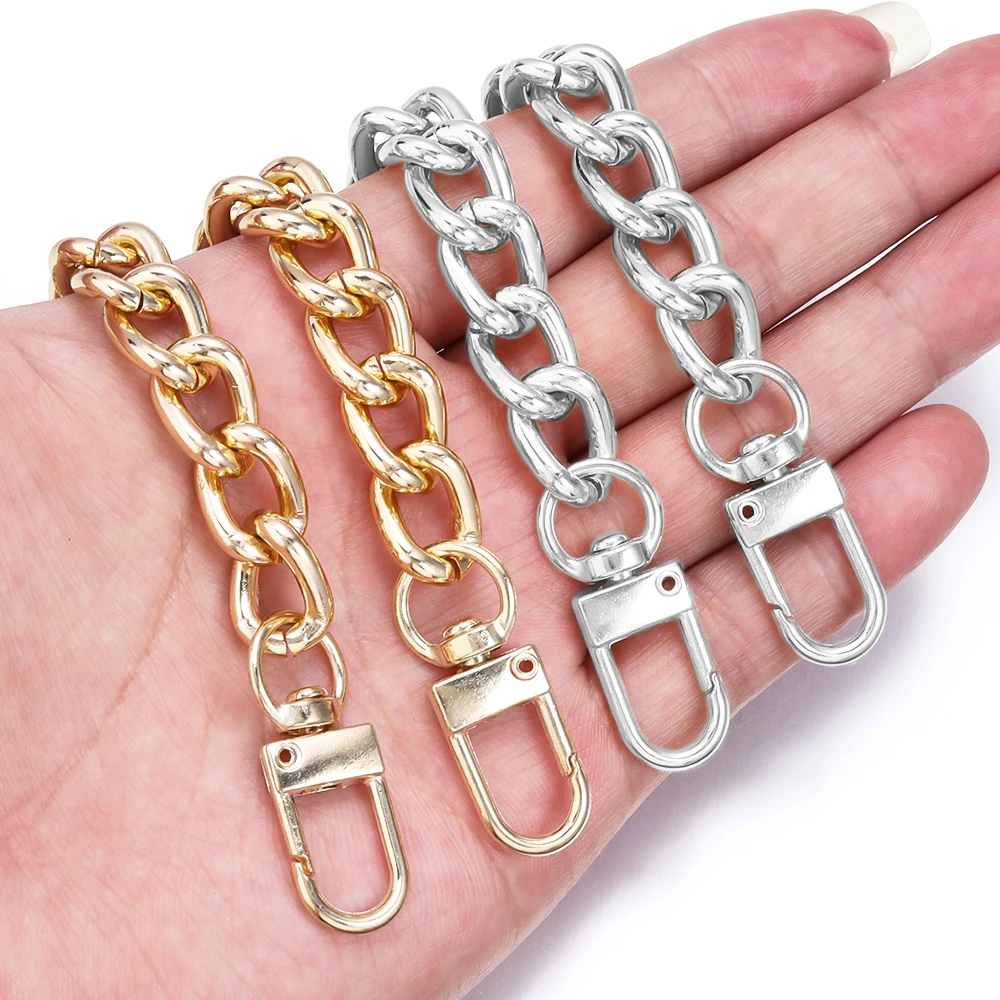 Metal Aluminum Bag Chains Gold Silver Color 40/60/80/100cm Replacement Bags Strap Extended Link Chain Garment Accessories