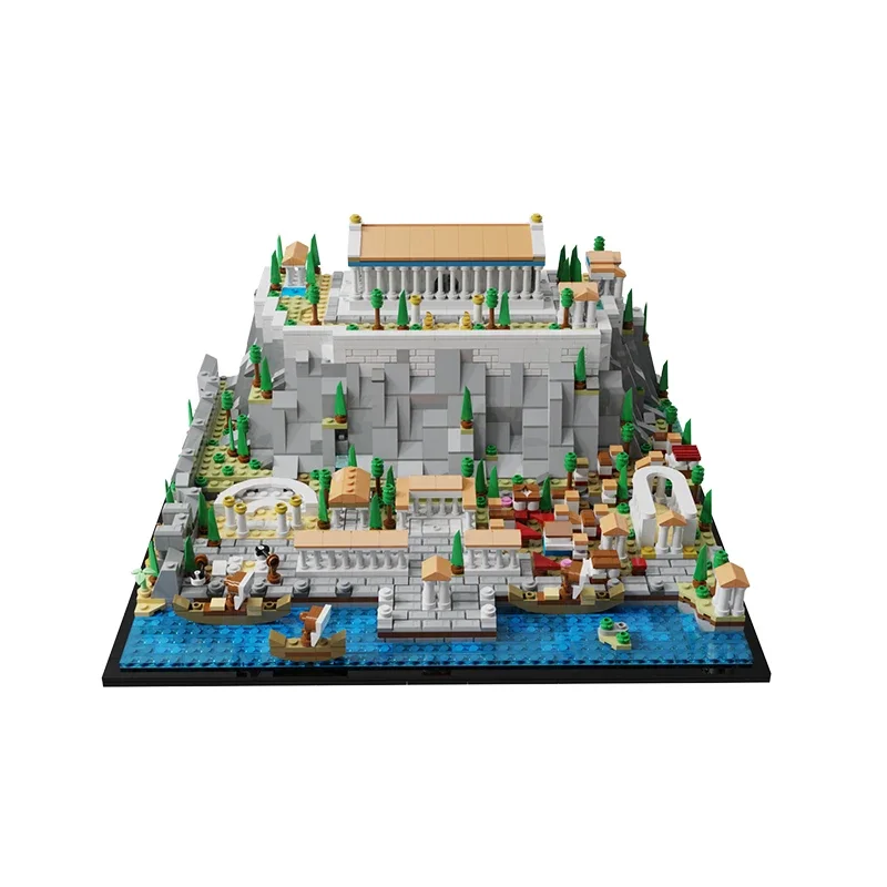 BuildMoc grecia acacia di atene Building Blocks Set Parthenons Palace Castle Tower Architecture Bricks Toy For Children Gift