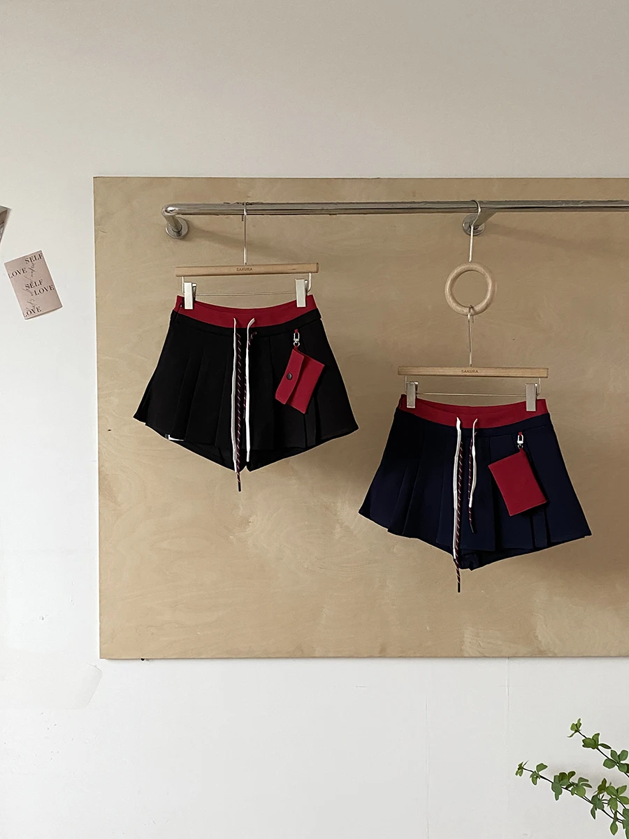 

Летняя женская юбка А-силуэта с высокой талией, универсальная, плиссированная, в клетку, с защитой от просвечивания, в ретро-американском стиле, для повседневной носки, из полиэстера, коллекция Лето 2025