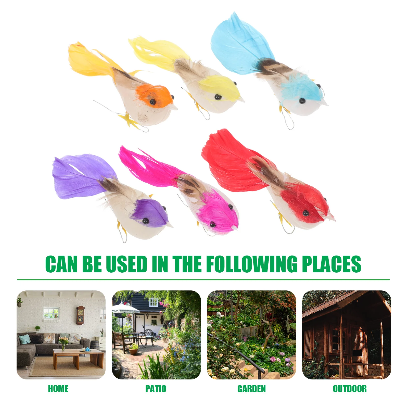 24pcs Small Cute Bird Decoration For Crafts Garden Home Decor Lifelike Artificial Birds Figurines Foam Ornaments