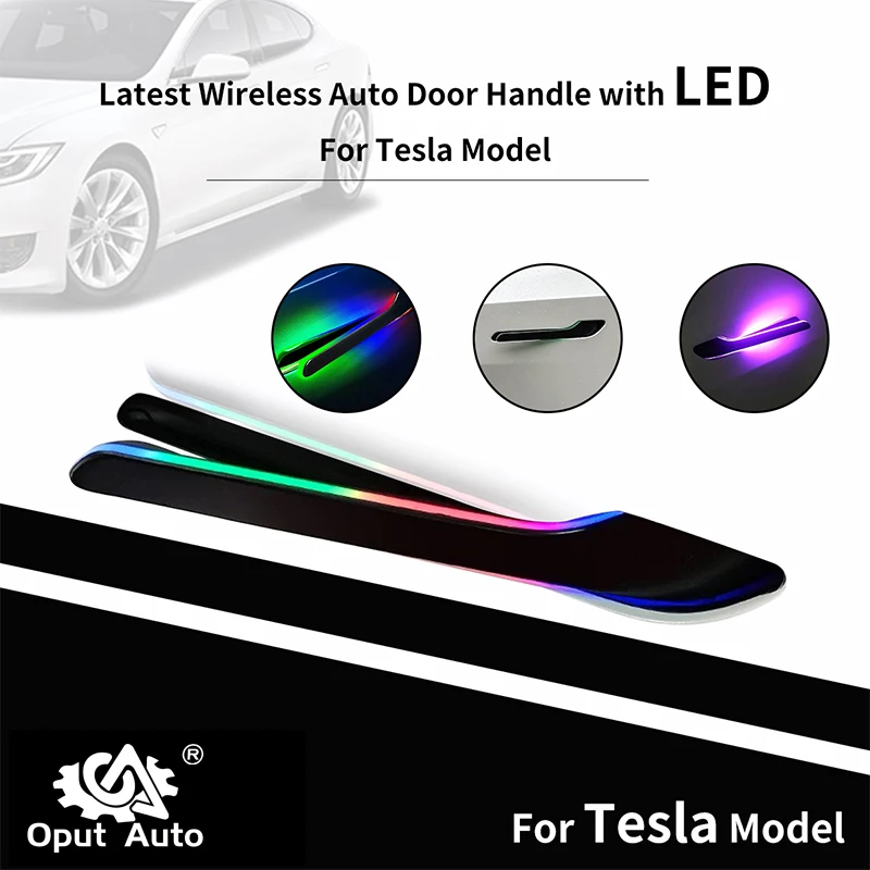 Wireless automatic door handle color LED adjustable supports Tesla Model Y 3/3 Highland automatic intelligent pop-up door handle