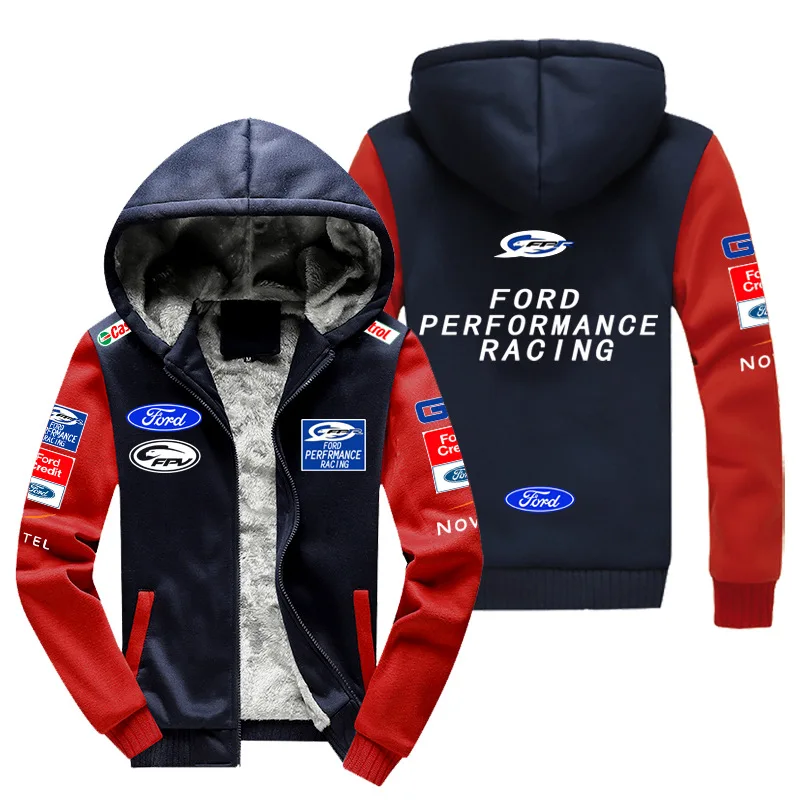 F1 racing suit casual sweatshirt long-sleeved jacket zipper hoodie suitable for Ford Ford team car logo trendy men\'s clothing