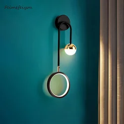 Luz Led de pared Interior moderna, cabeceros de fondo de bola redonda, lámpara de pared de pasillo, sala de estar, decoración creativa Nórdica