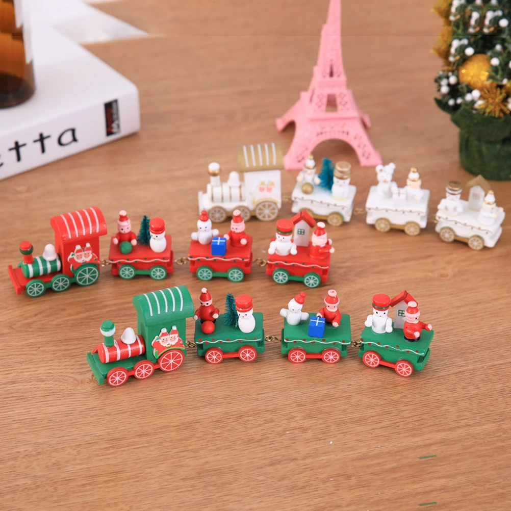 

Christmas Decorations Mini Wooden Train Ornaments Kids Hanging Eco Friendly Christmas Tree Novelty Home Office Party