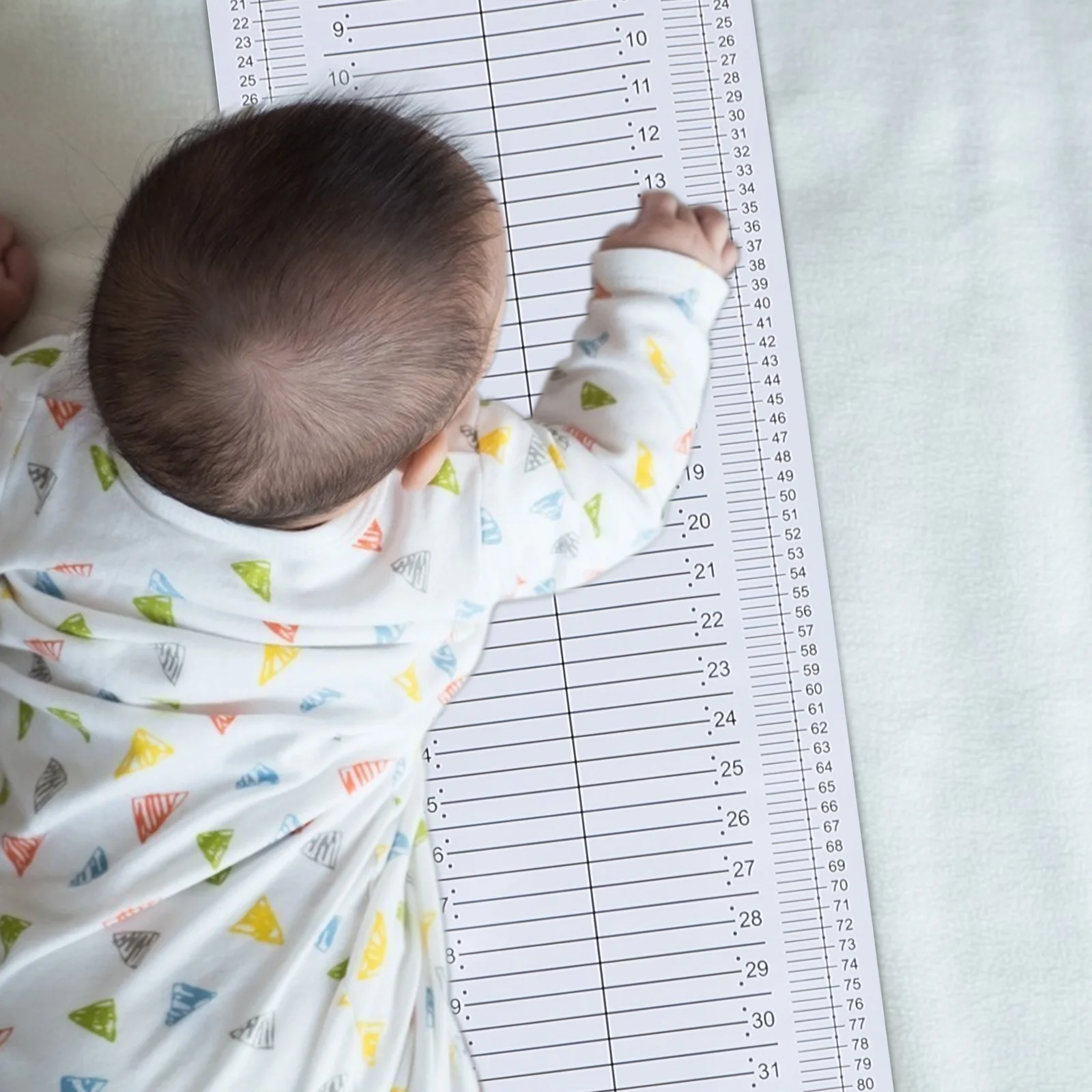 

Baby Height Ruler Infant Measuring Mat Washable Foldable Safe Skin-Friendly Lightweight Growth Tracker For Newborns Toddlers