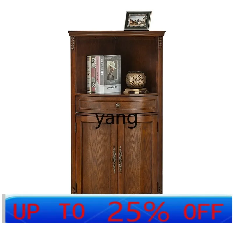 cx all solid wood floor triangular cabinet living room corner cabinet storage corner dining side wine cabinet