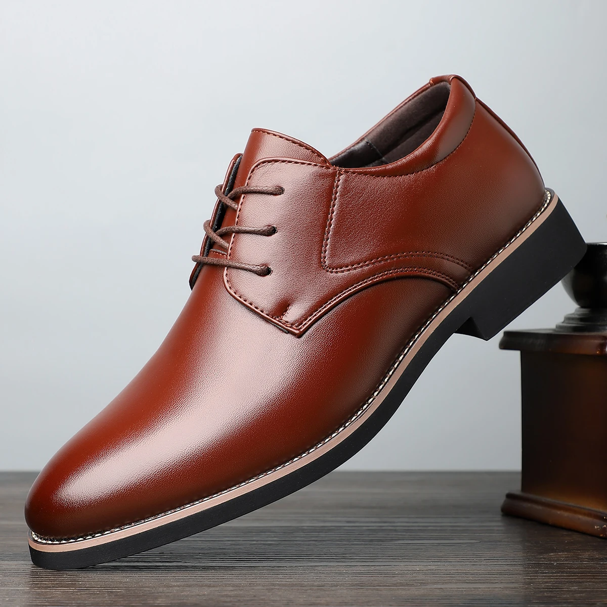 Four Seasons Leather Shoes Men\'s Business Formal Casual Wedding Groom Genuine Leather Breathable Soft Sole Soft Leather Shoes