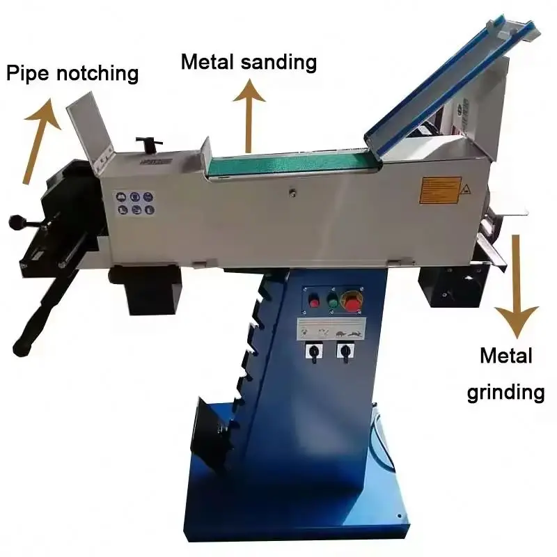 Factory price metal pipe notcher cutting machine belt grinding sander for tube polishing Pipe cutting machine angle cutter