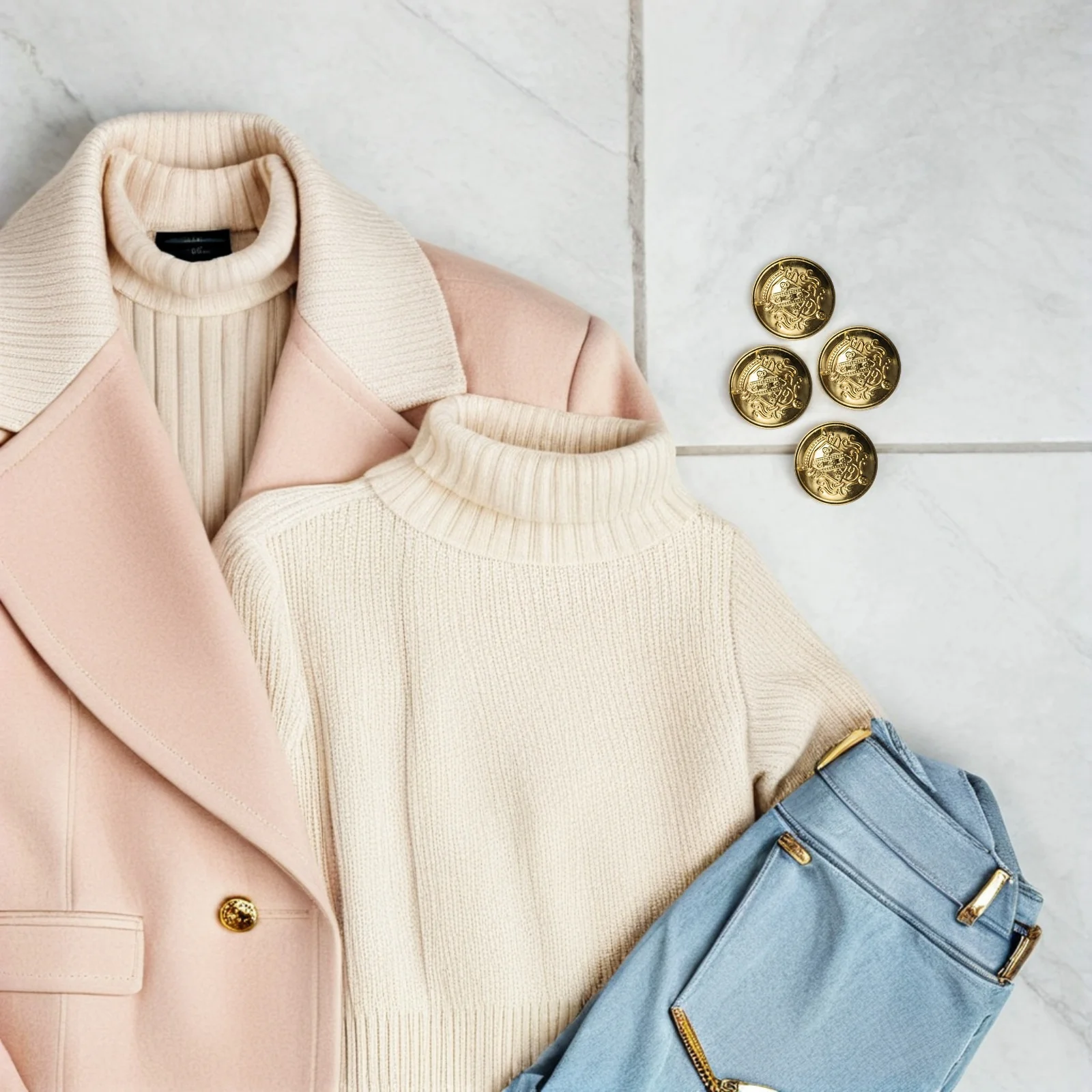 

50Pcs Sew-on Versatile Buttons Retro Brass Buttons for T-Shirts Coats Suits DIY Clothing Embellishment Clothing Accessories