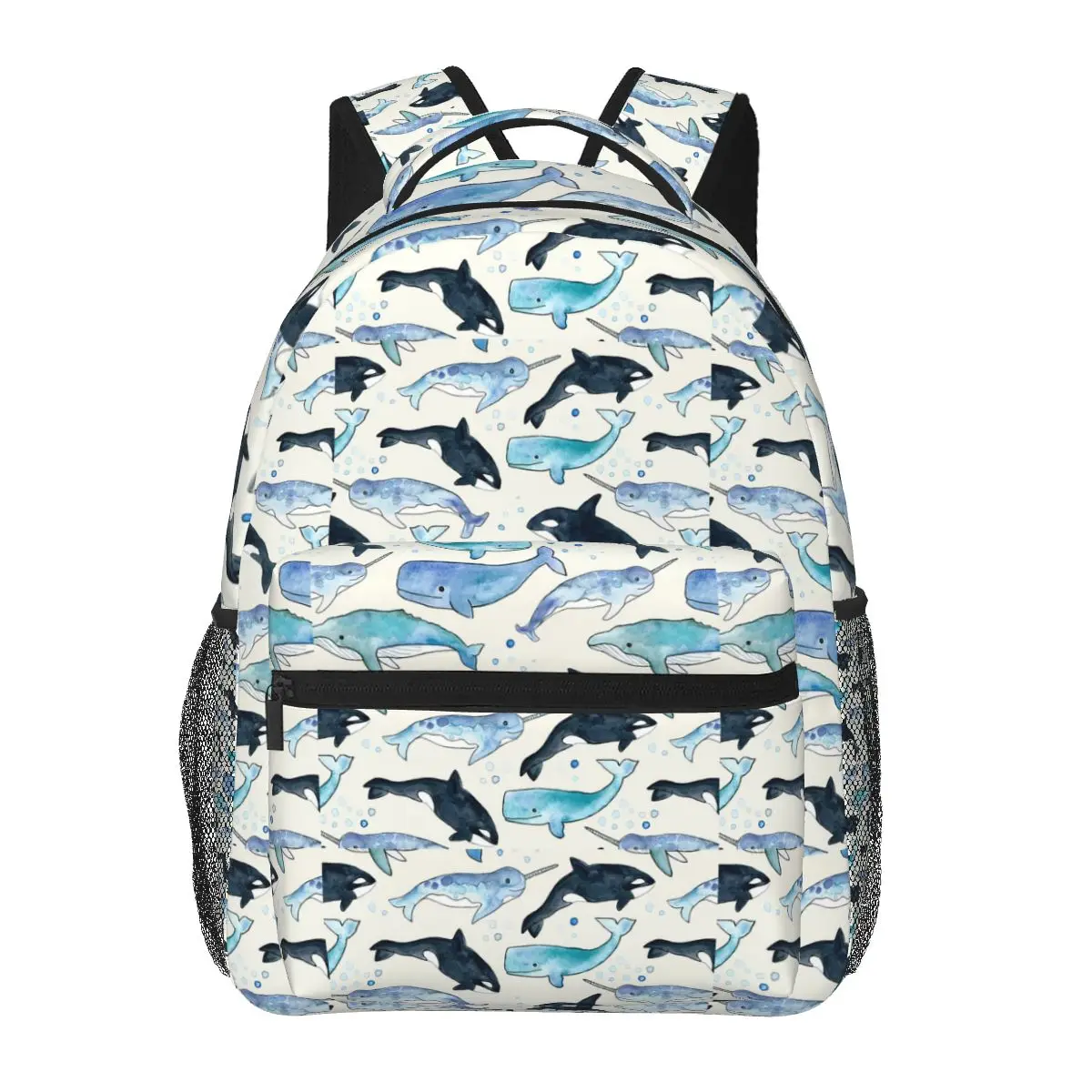 

Whales, Orcas And Narwhals Backpack Hot Sale Daypack Large Capacity Boys Girls BookBag School Bag Shoulder Bags for Men Women
