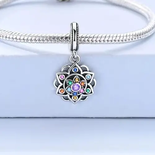 925 Silver Colorful Zircon Beads Rotatable Lotus Charms Pendant Fit DIY Original Bracelets Necklace Exquisite Jewelry Gifts