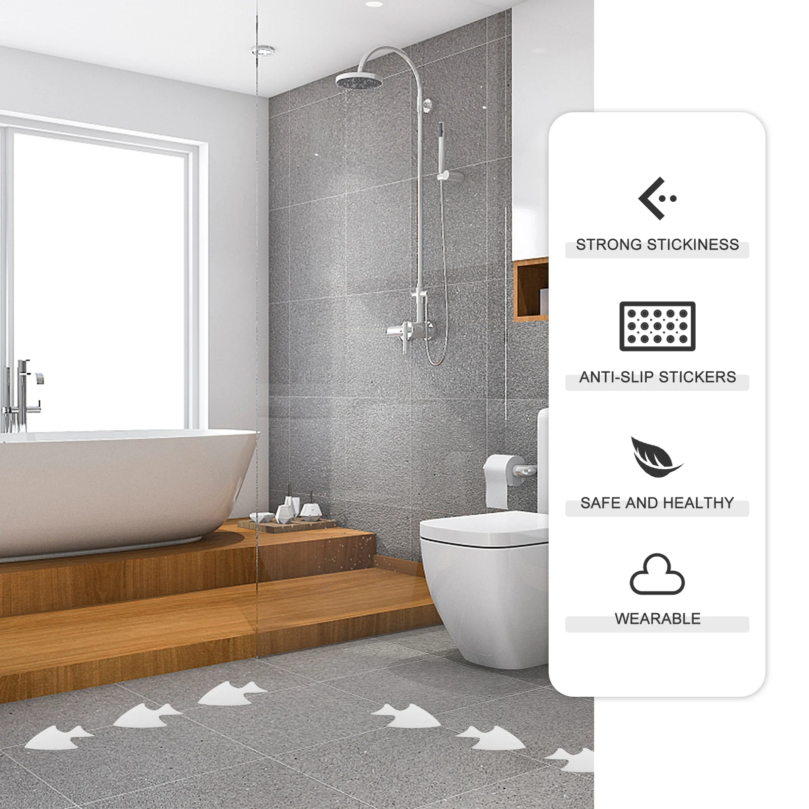 

12Pcs Anti Skid Sticker Strong Adhesive Non Slip Protection for Bathroom Pool Balcony Corridor Doorway Hazard Zones